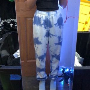 tie-dye high waisted sweat pants